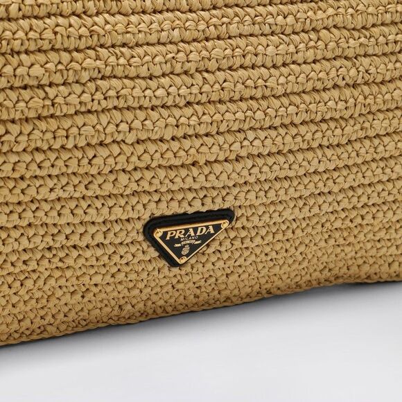 Prada Beige Raffia Tote Bag Women - Picture 5 of 5